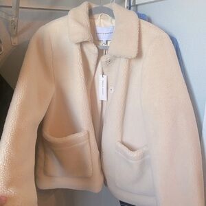 Rebecca Minkoff White Ivory Harley Faux Fur Teddy Coat Jacket